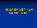 中国经皮冠状动脉介入治疗指南2012（简本）