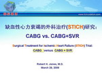 [ACC2009]缺血性心力衰竭的外科治疗（STICH）研究：CABG vs. CABG+SVR